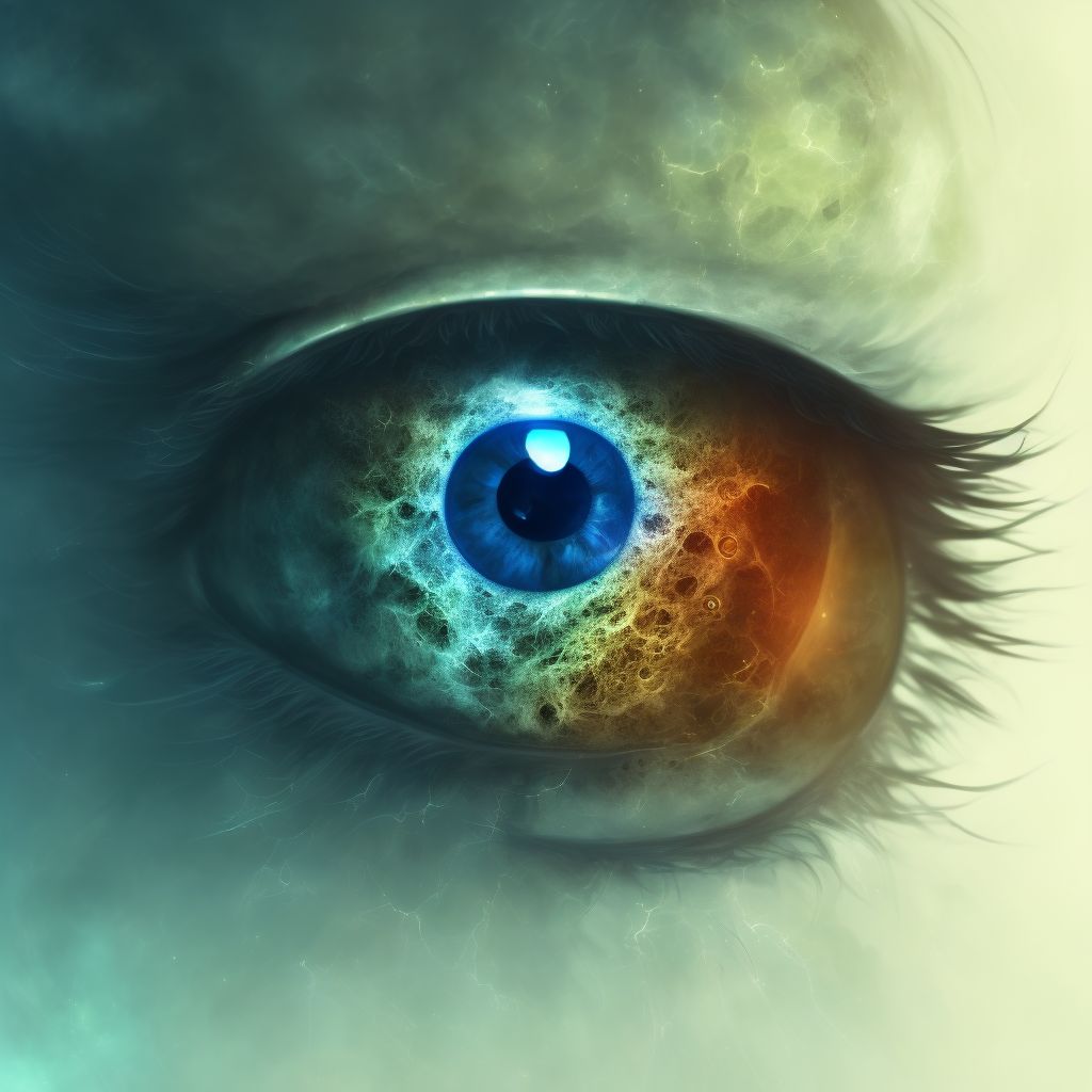 Foreign body in other and multiple parts of external eye, left eye, subsequent encounter digital illustration