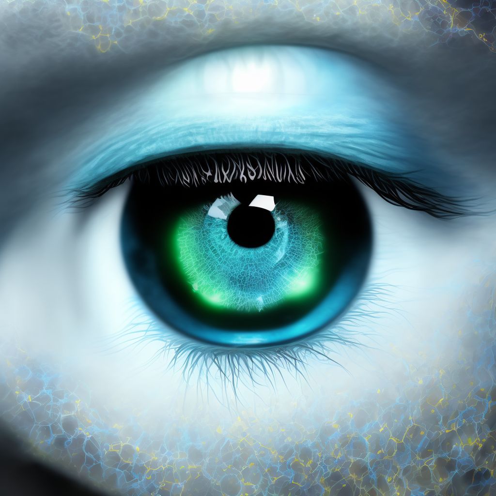 Foreign body on external eye, part unspecified, right eye, sequela digital illustration