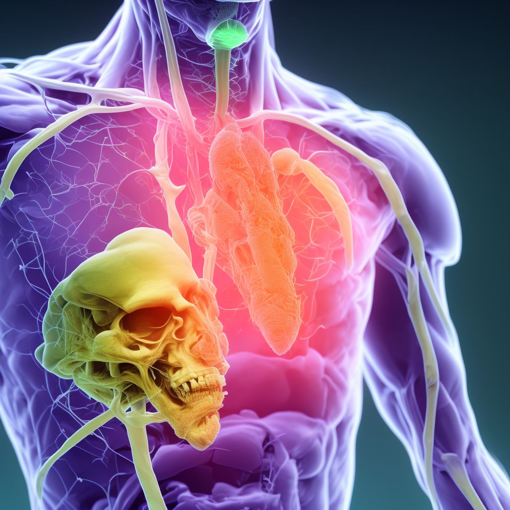 Unspecified foreign body in larynx causing other injury, subsequent encounter digital illustration