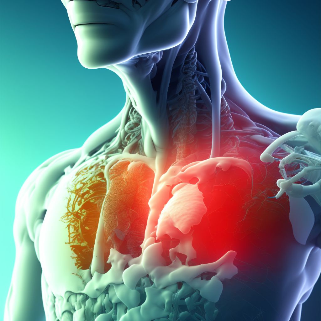 Unspecified foreign body in larynx causing other injury, sequela digital illustration