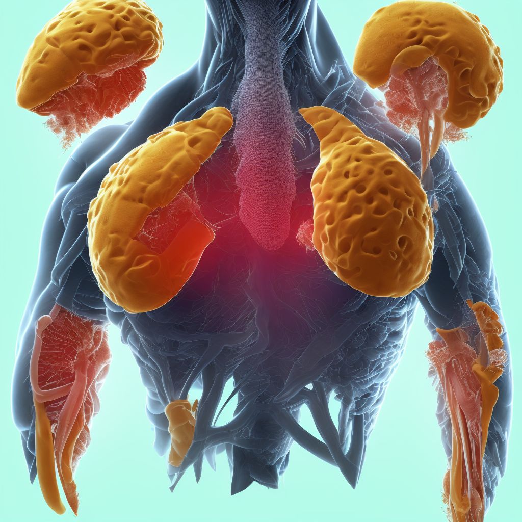 Gastric contents in larynx causing other injury, initial encounter digital illustration