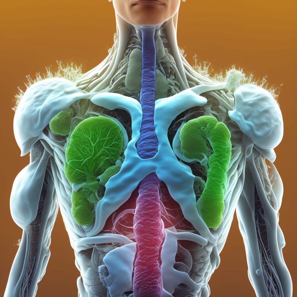 Gastric contents in larynx causing other injury, subsequent encounter digital illustration