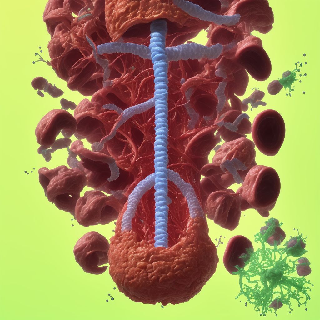 Food in trachea causing asphyxiation, sequela digital illustration