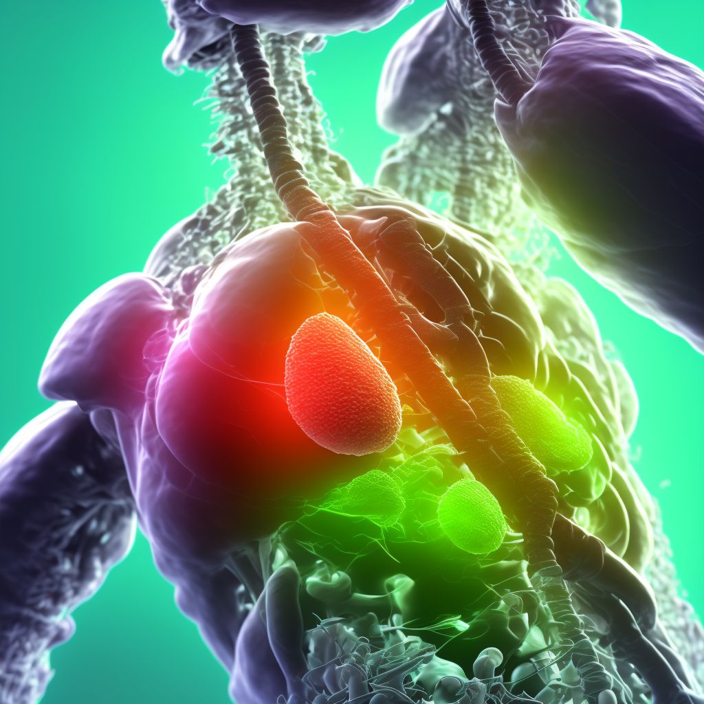 Gastric contents in bronchus causing other injury, sequela digital illustration