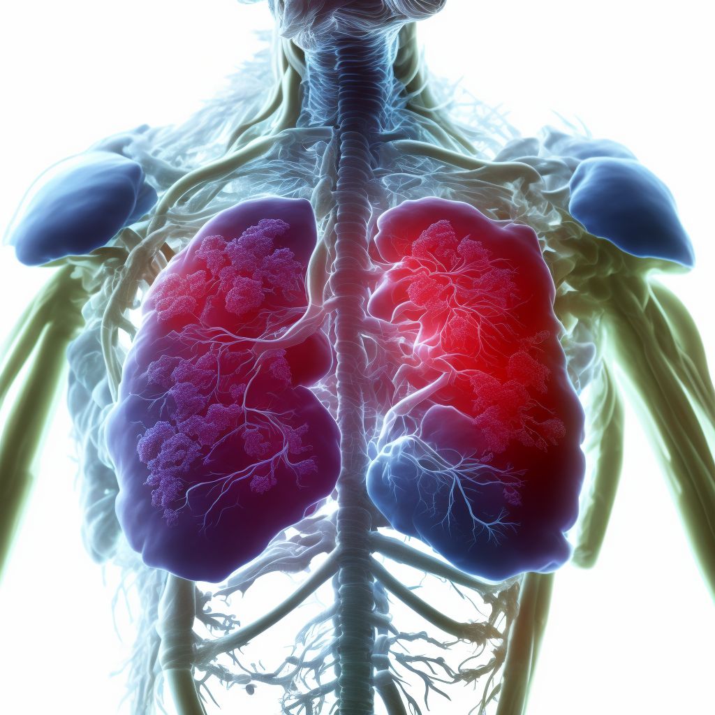 Unspecified foreign body in other parts of respiratory tract causing asphyxiation, sequela digital illustration