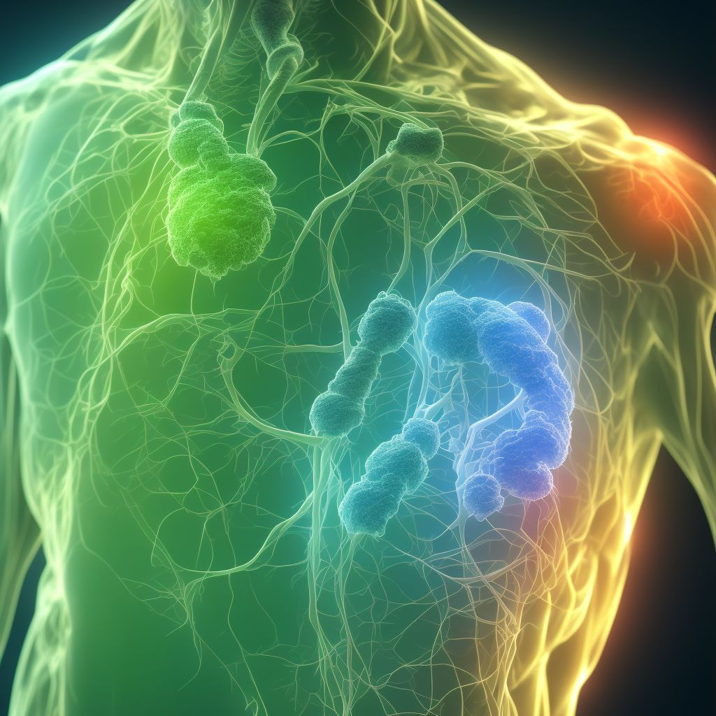 Unspecified foreign body in other parts of respiratory tract causing other injury, sequela digital illustration