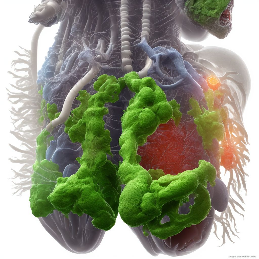 Gastric contents in other parts of respiratory tract causing asphyxiation, initial encounter digital illustration