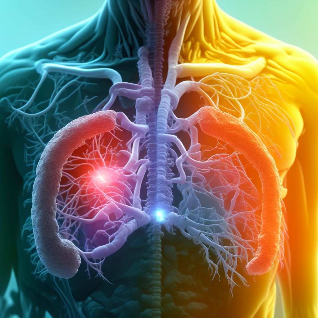 Gastric contents in other parts of respiratory tract causing asphyxiation, subsequent encounter digital illustration