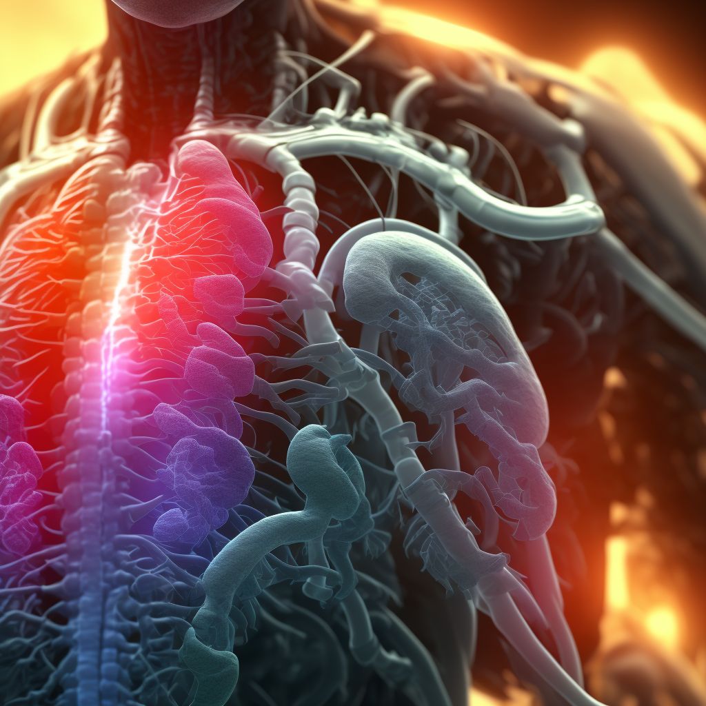 Gastric contents in other parts of respiratory tract causing other injury, initial encounter digital illustration