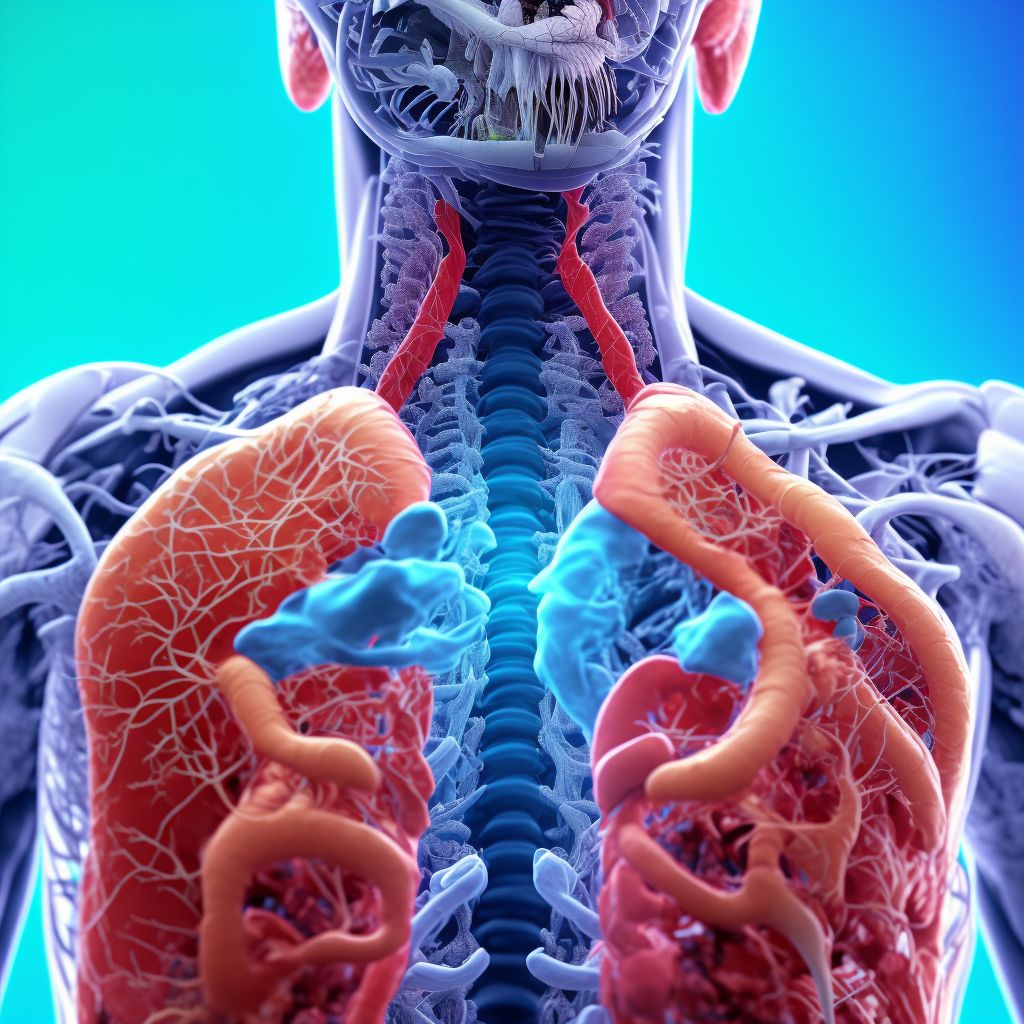 Gastric contents in other parts of respiratory tract causing other injury, subsequent encounter digital illustration