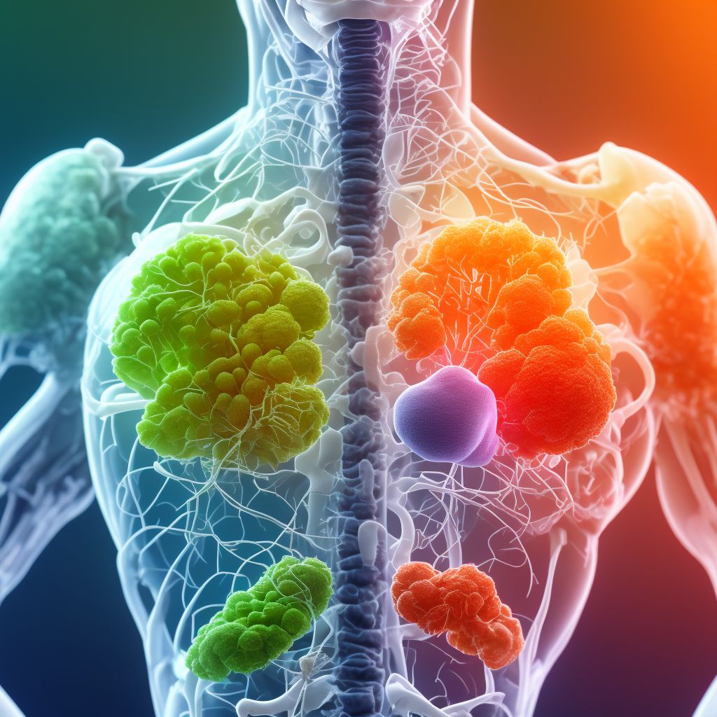 Food in other parts of respiratory tract causing asphyxiation, sequela digital illustration