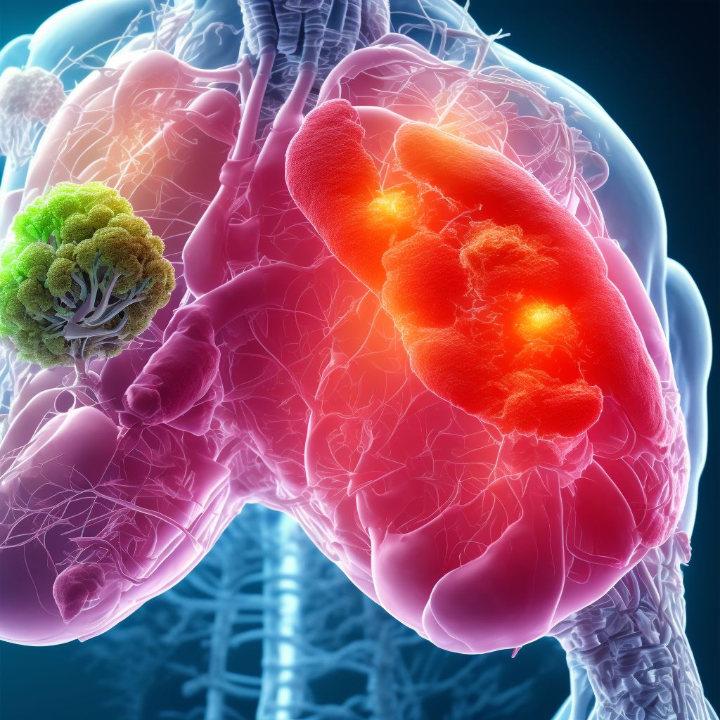 Food in other parts of respiratory tract causing other injury, sequela digital illustration