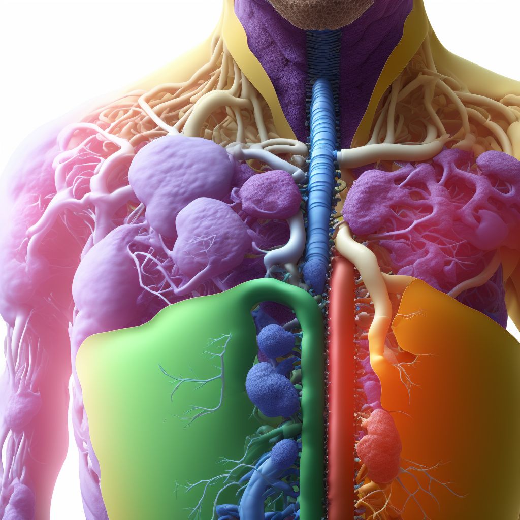 Gastric contents in respiratory tract, part unspecified causing asphyxiation, initial encounter digital illustration