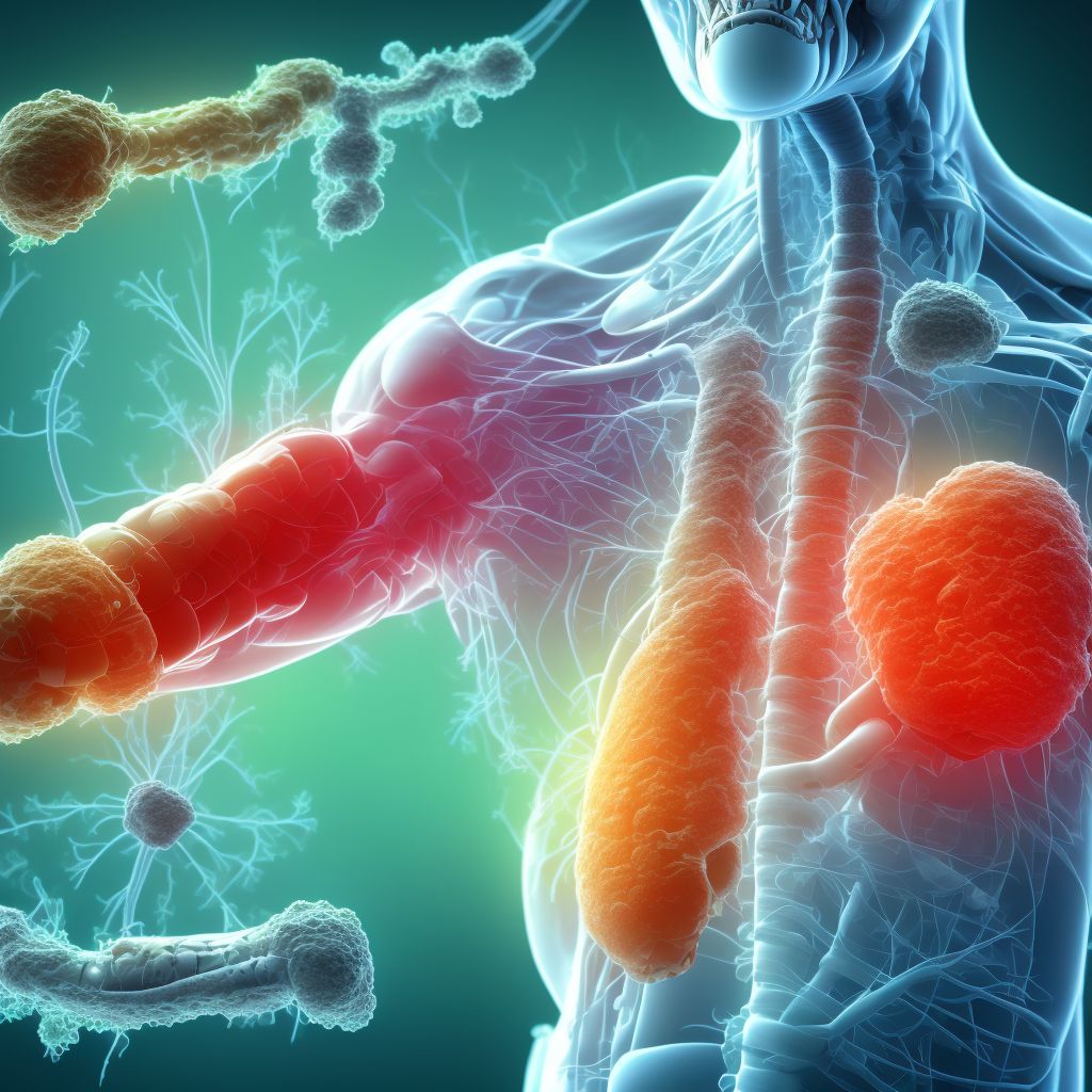 Gastric contents in respiratory tract, part unspecified causing other injury, sequela digital illustration