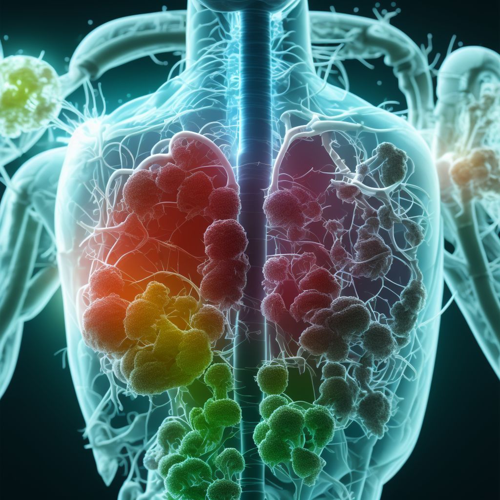 Food in respiratory tract, part unspecified causing other injury, initial encounter digital illustration