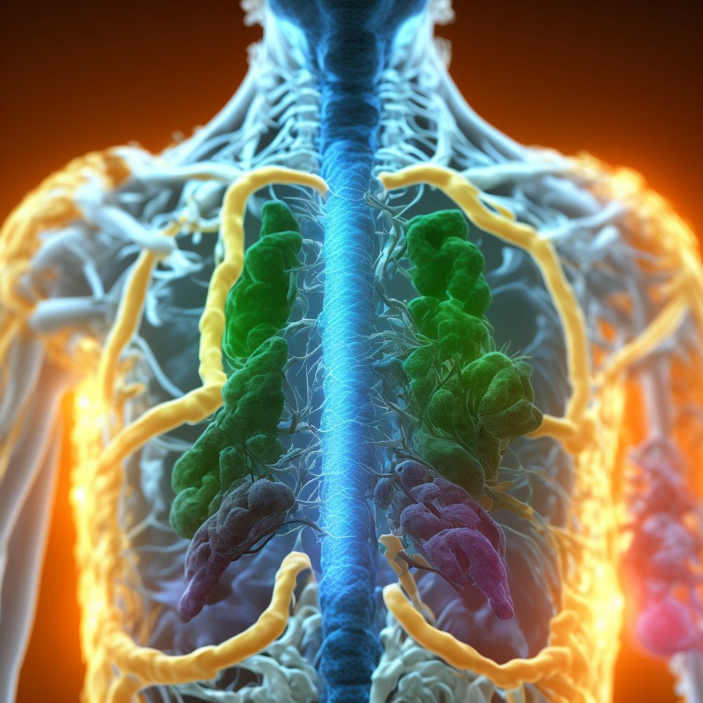 Unspecified foreign body in esophagus causing compression of trachea, subsequent encounter digital illustration