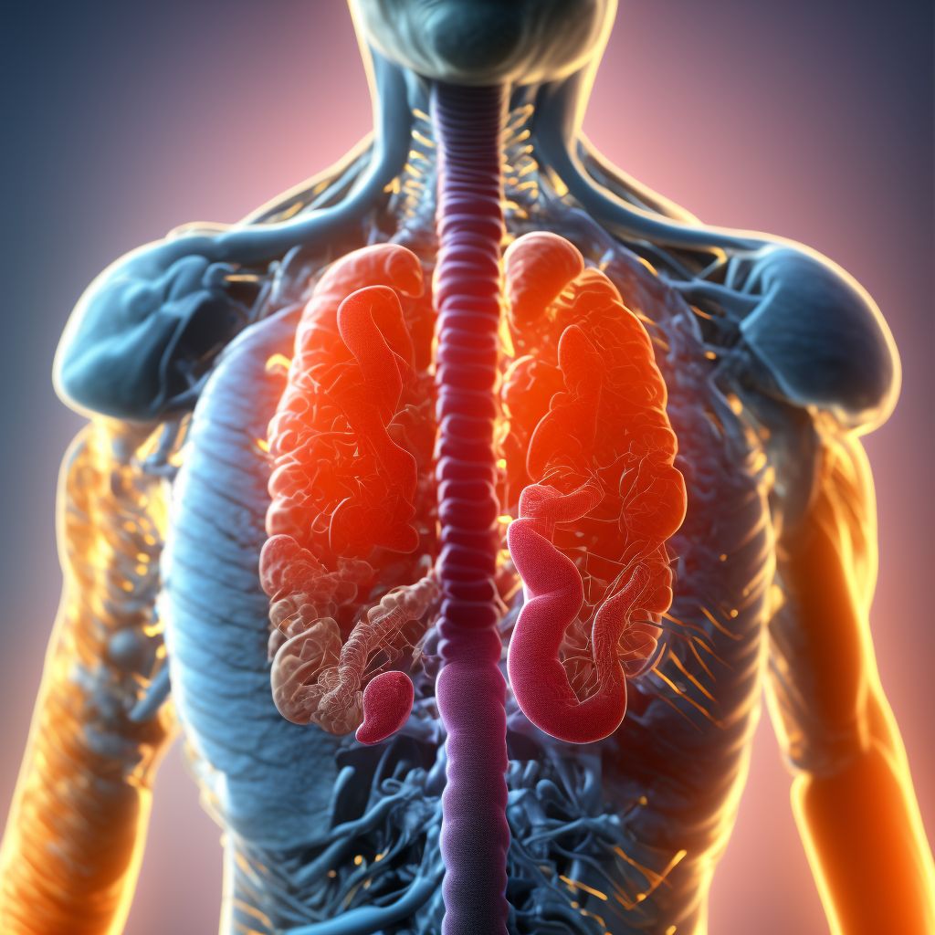 Gastric contents in esophagus causing other injury, initial encounter digital illustration