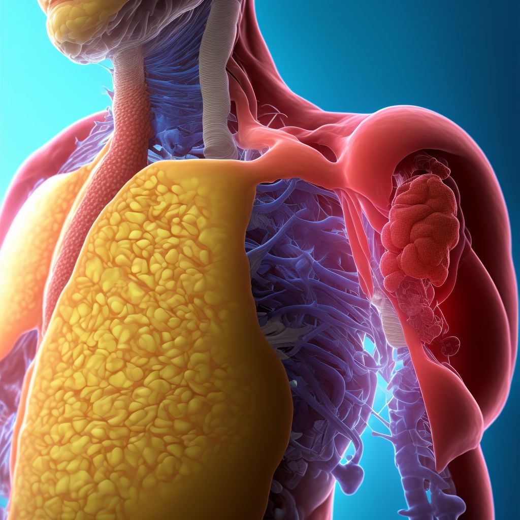 Gastric contents in esophagus causing other injury, sequela digital illustration