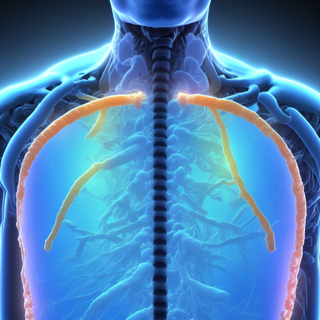 Other foreign object in esophagus causing compression of trachea, initial encounter digital illustration