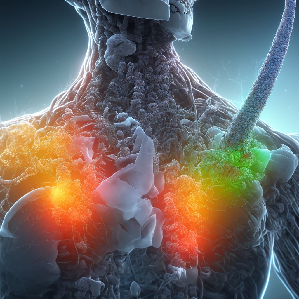 Other foreign object in esophagus causing other injury, subsequent encounter digital illustration