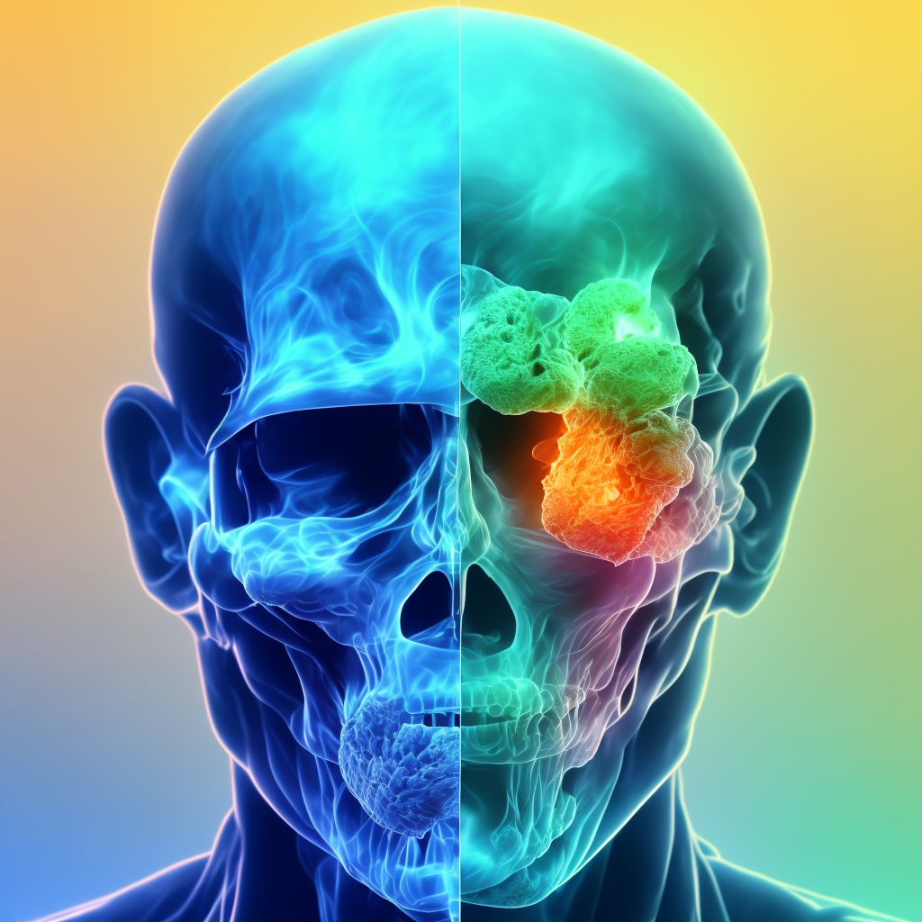 Burn of first degree of multiple sites of head, face, and neck, sequela digital illustration