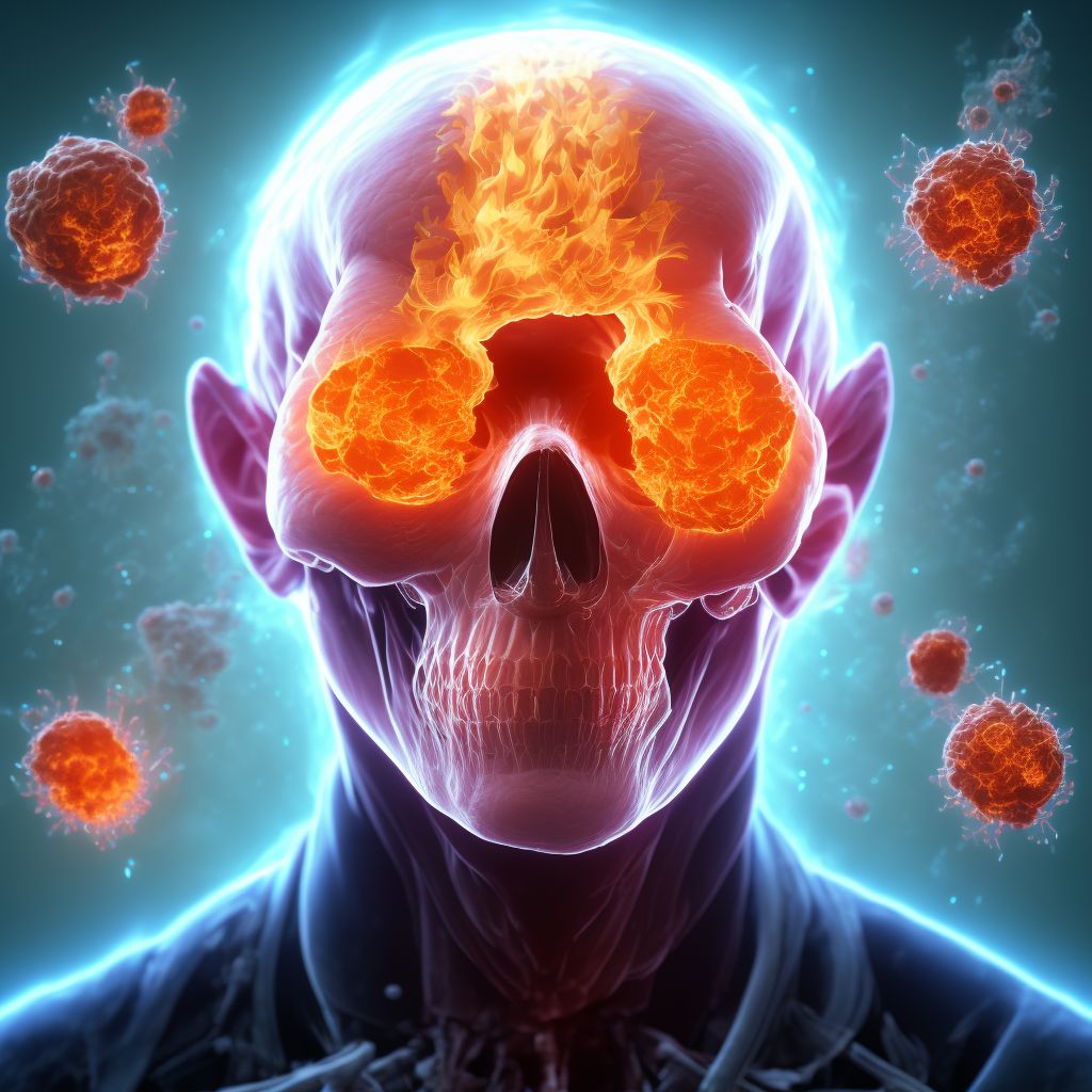 Burn of second degree of scalp [any part], sequela digital illustration