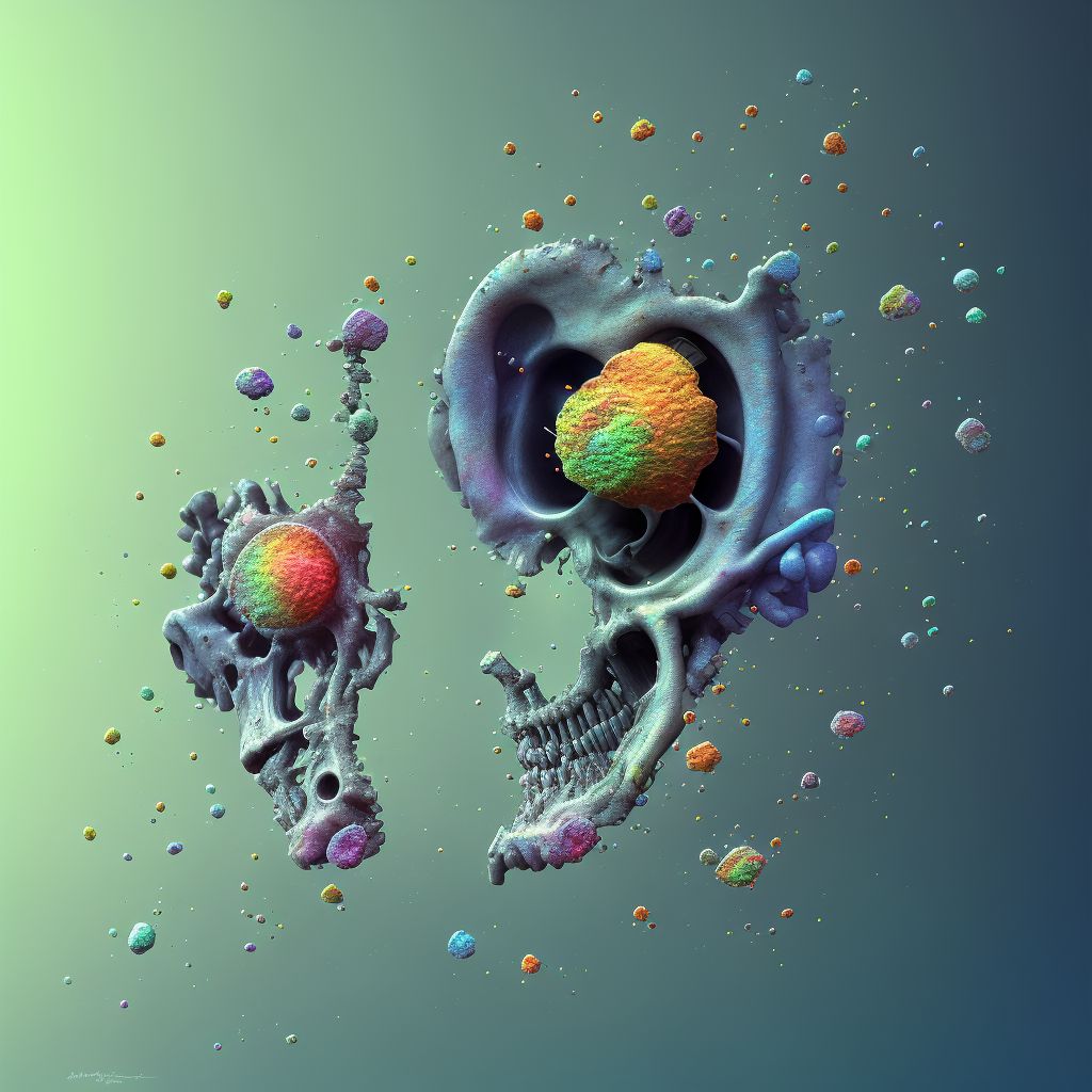 Corrosion of unspecified degree of right ear [any part, except ear drum], subsequent encounter digital illustration