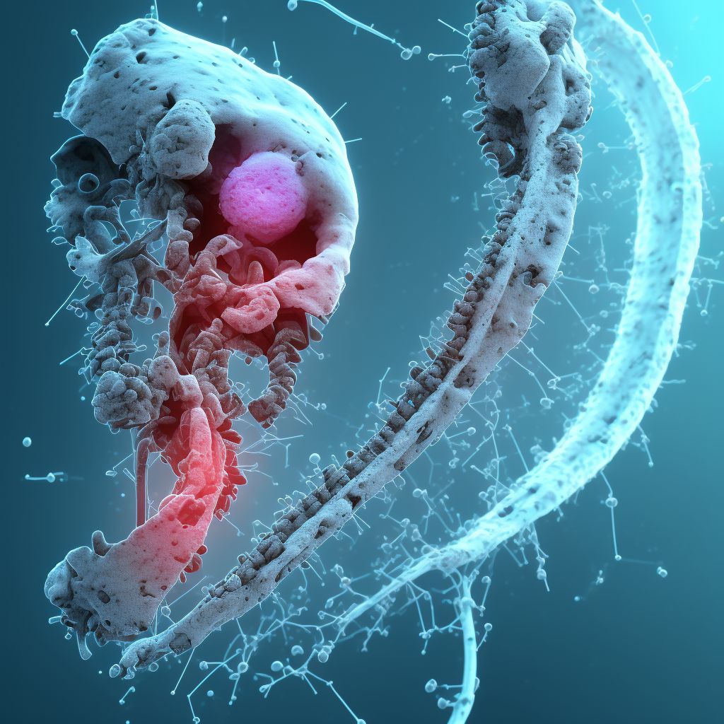 Corrosion of unspecified degree of right ear [any part, except ear drum], sequela digital illustration