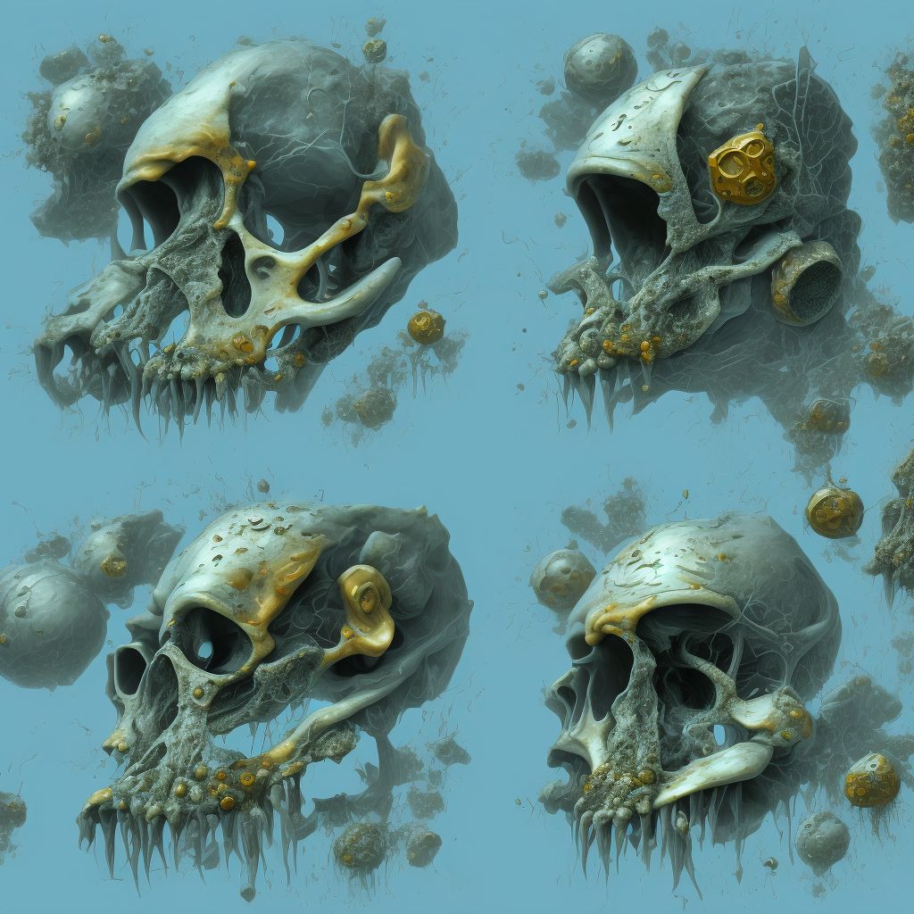 Corrosion of first degree of right ear [any part, except ear drum], subsequent encounter digital illustration