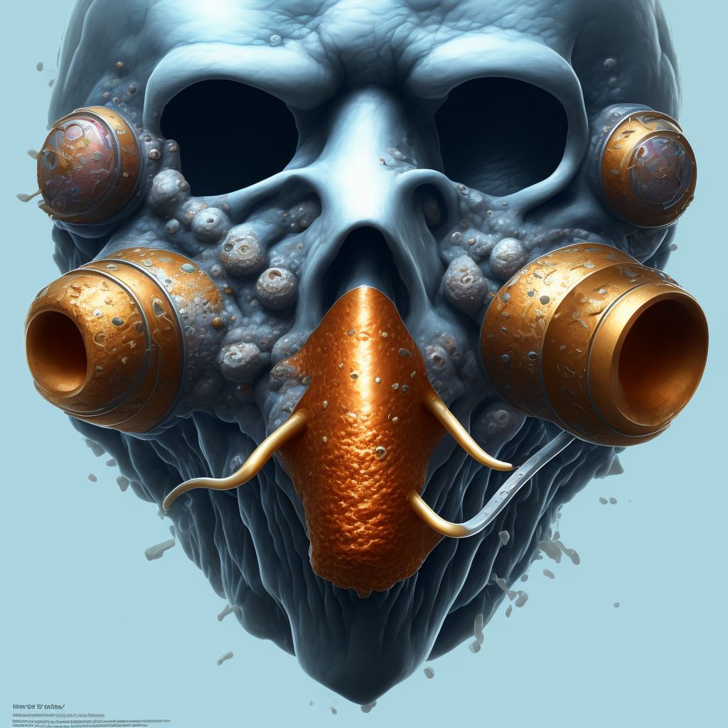 Corrosion of first degree of nose (septum), sequela digital illustration