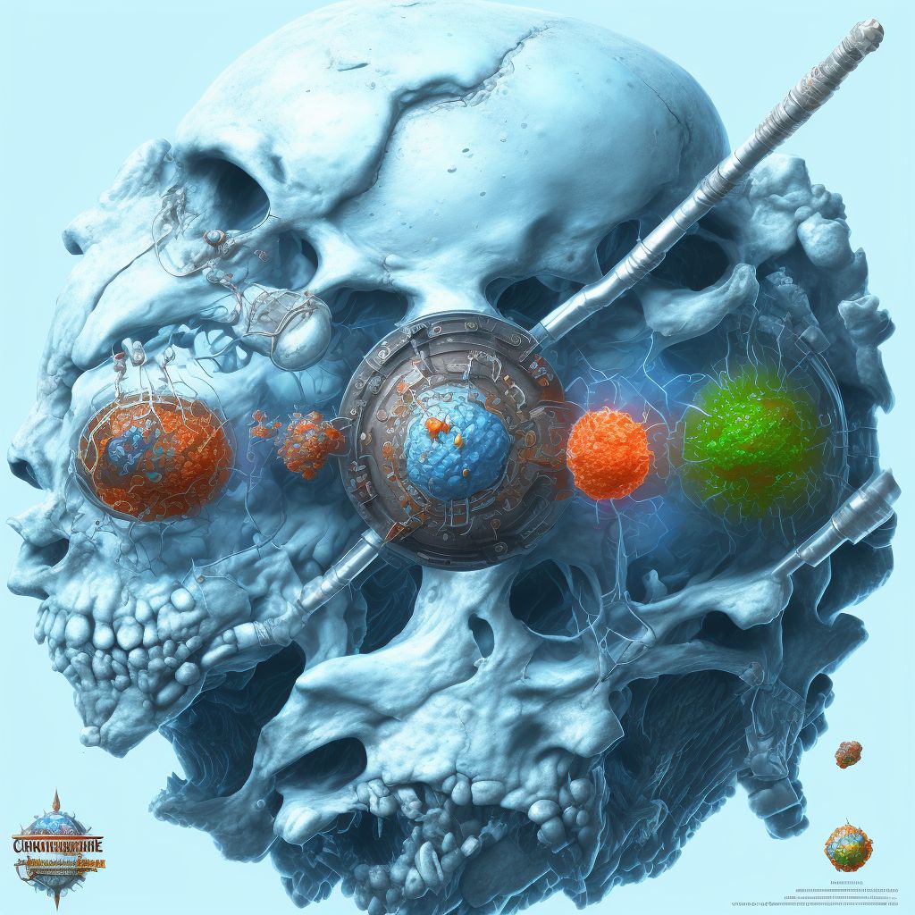 Corrosion of first degree of forehead and cheek, sequela digital illustration