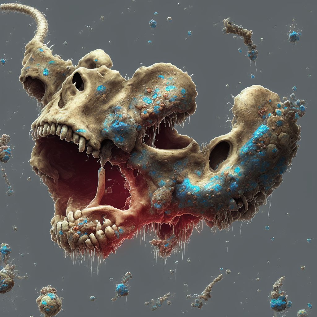 Corrosion of second degree of left ear [any part, except ear drum], subsequent encounter digital illustration