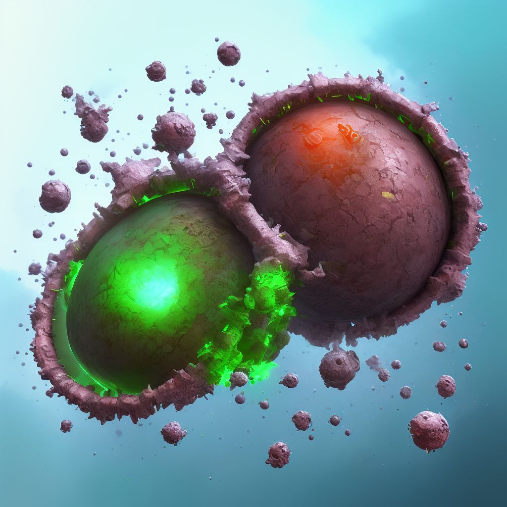 Corrosion of second degree of lip(s), sequela digital illustration