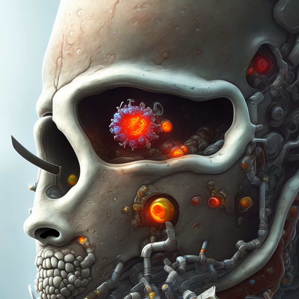 Corrosion of second degree of nose (septum), initial encounter digital illustration