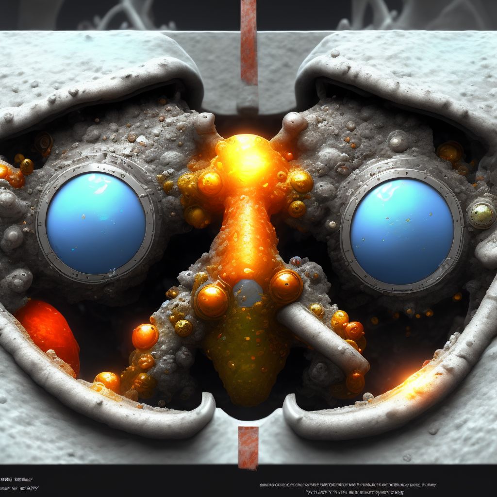 Corrosion of second degree of nose (septum), sequela digital illustration