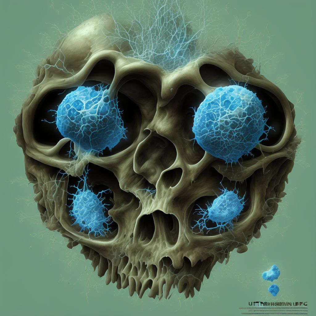 Corrosion of third degree of unspecified ear [any part, except ear drum], subsequent encounter digital illustration