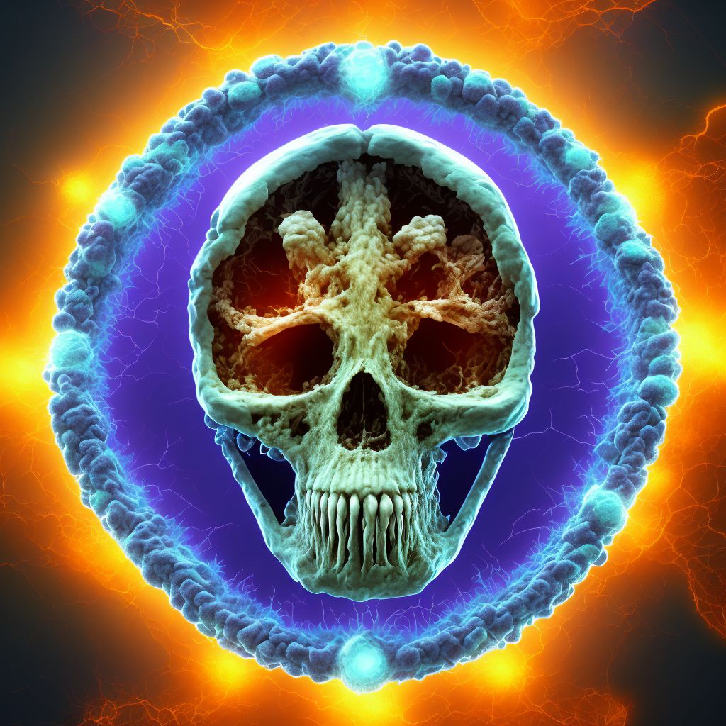 Corrosion of third degree of multiple sites of head, face, and neck, sequela digital illustration