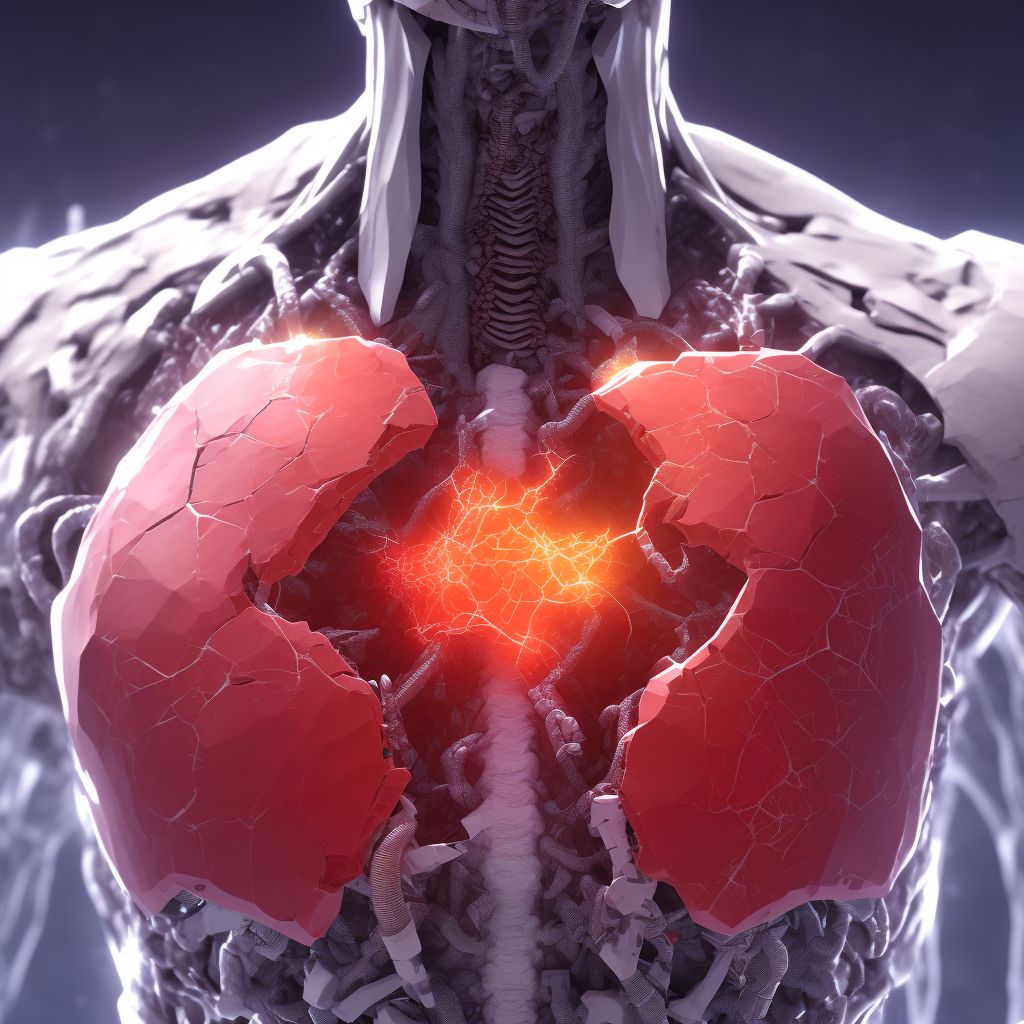 Corrosion of unspecified degree of chest wall, initial encounter digital illustration