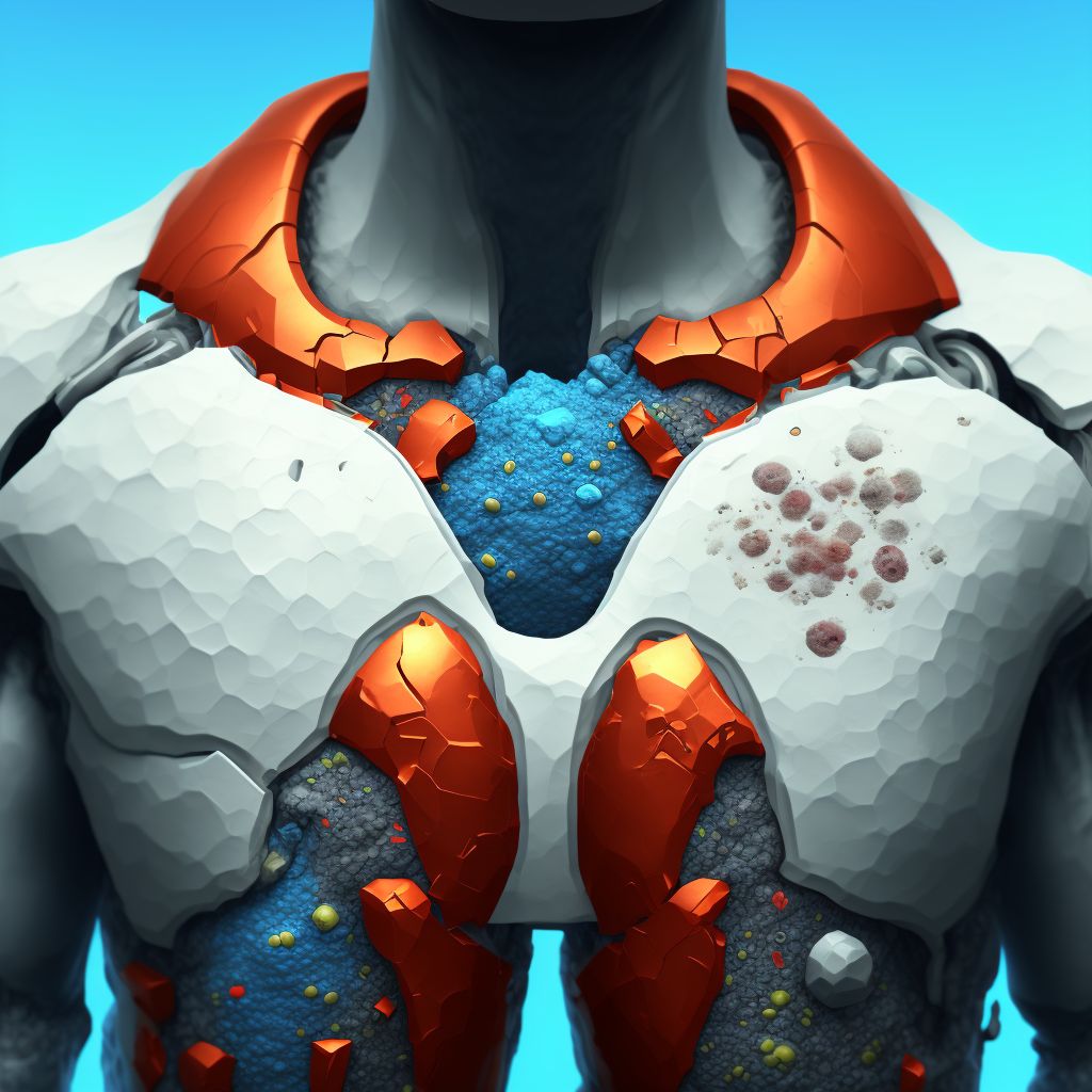 Corrosion of third degree of chest wall, sequela digital illustration