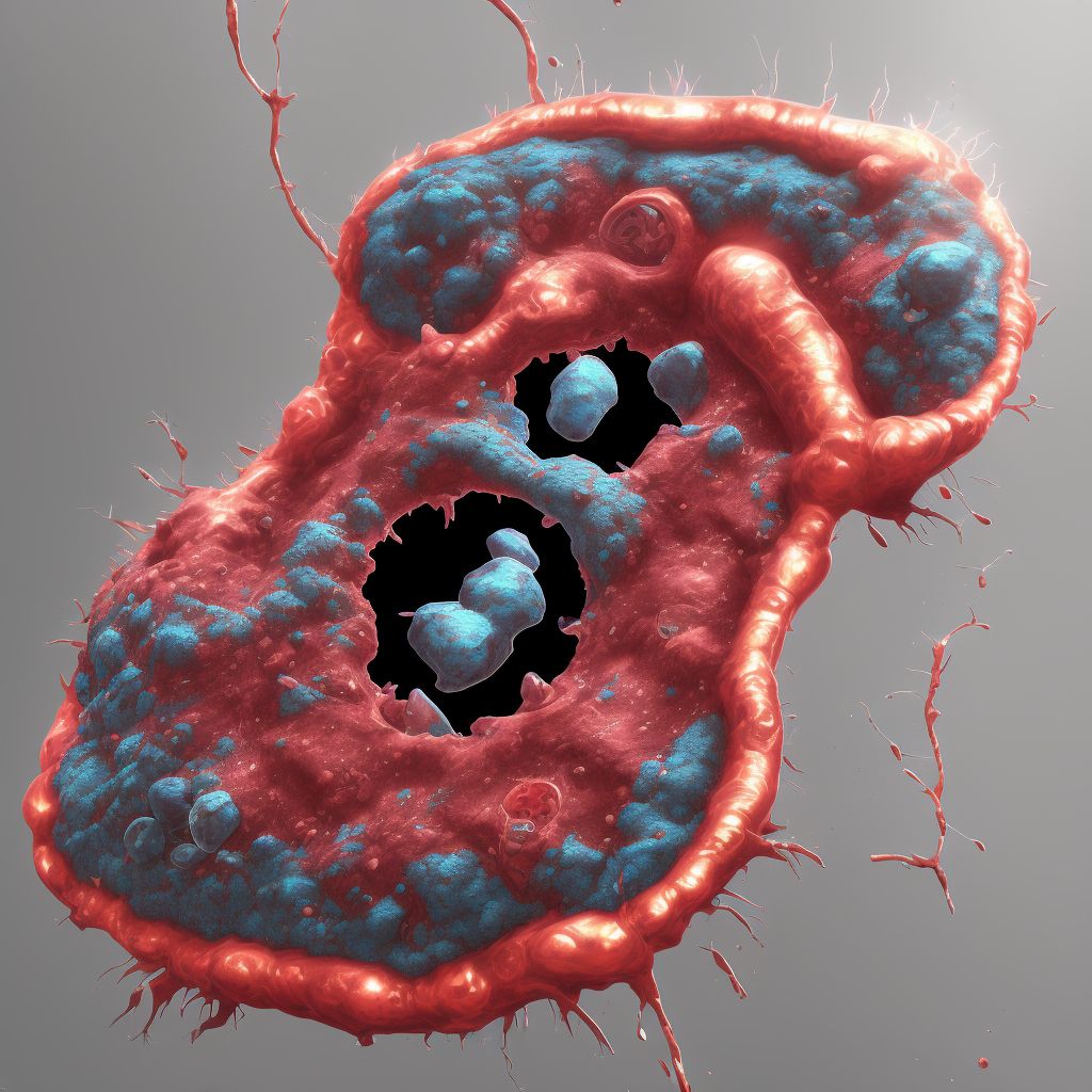 Corrosion of third degree of female genital region, sequela digital illustration