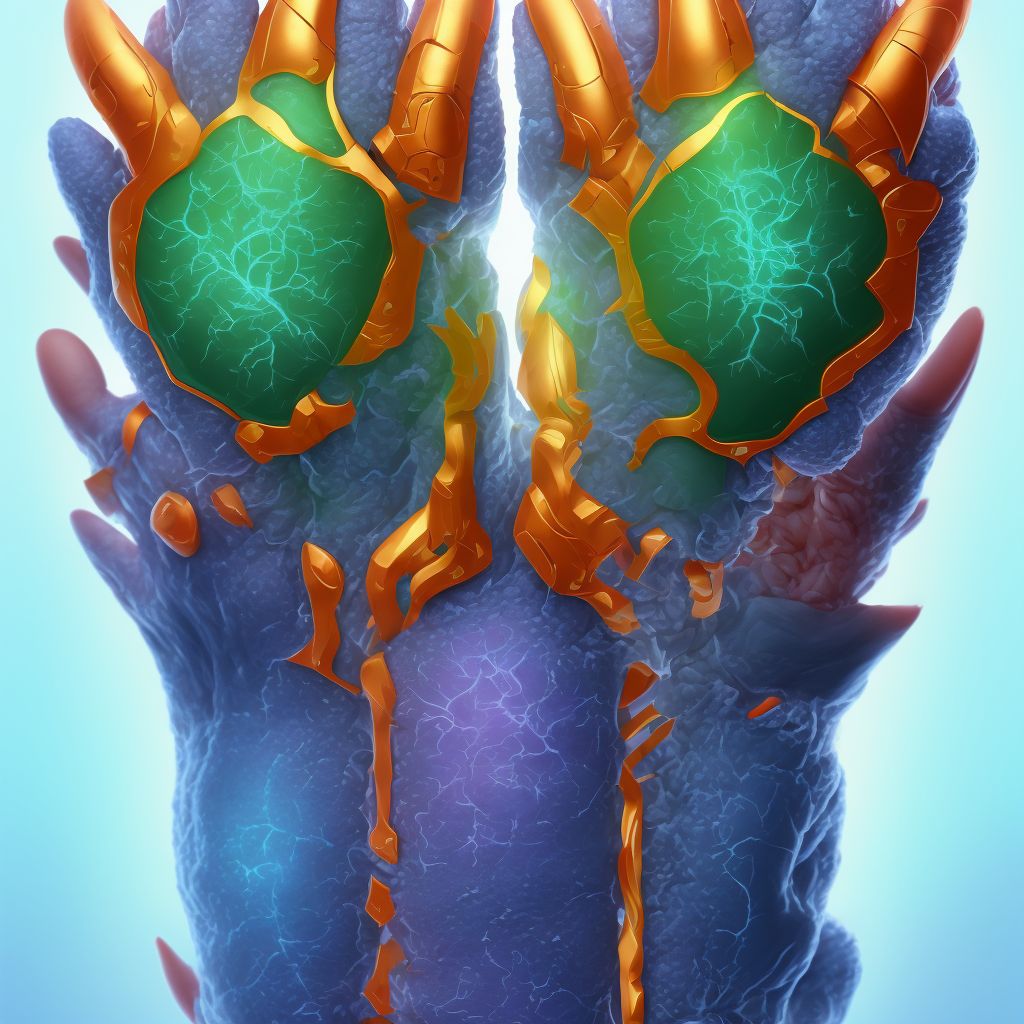 Burn of second degree of shoulder and upper limb, except wrist and hand, unspecified site, sequela digital illustration