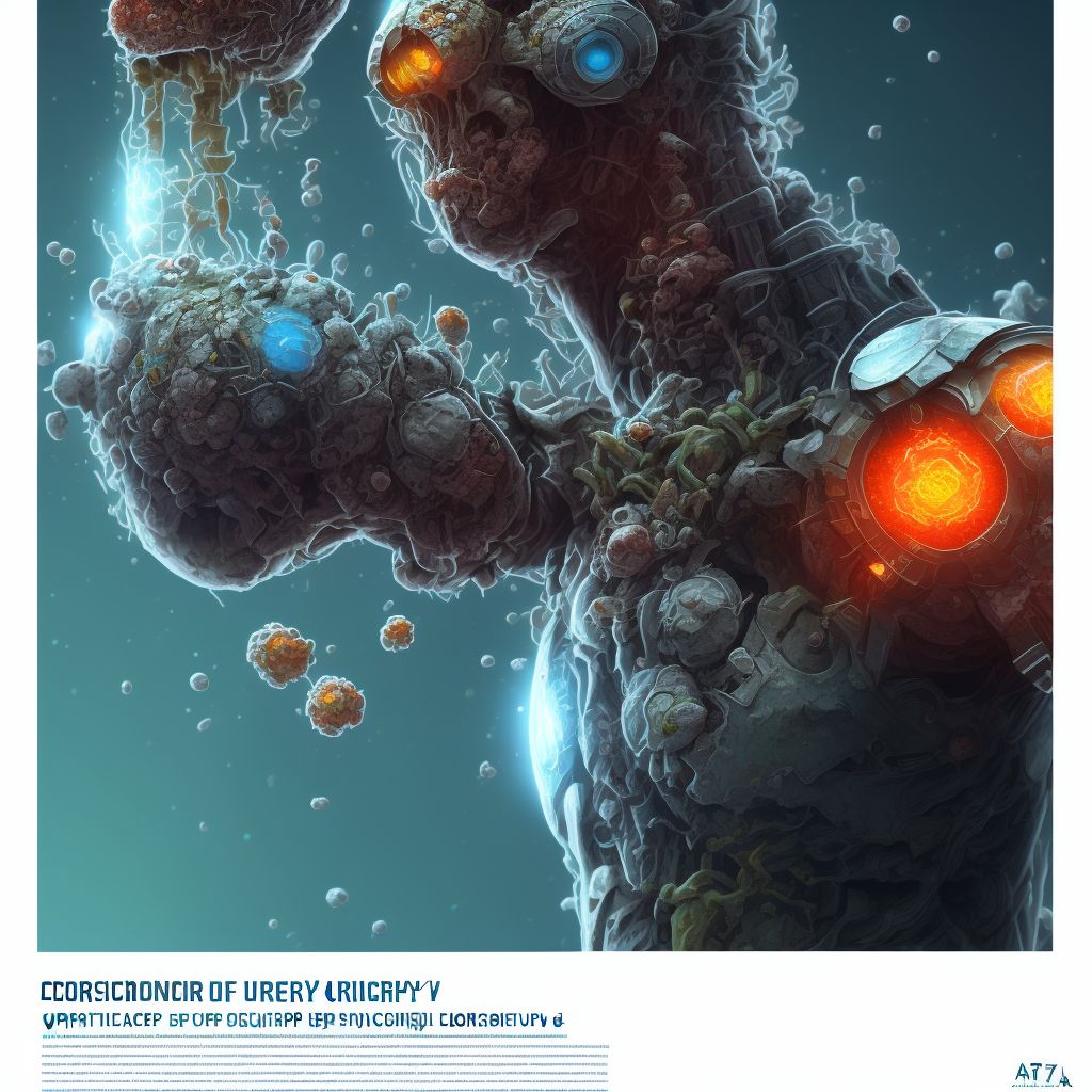 Corrosion of second degree of right upper arm, sequela digital illustration