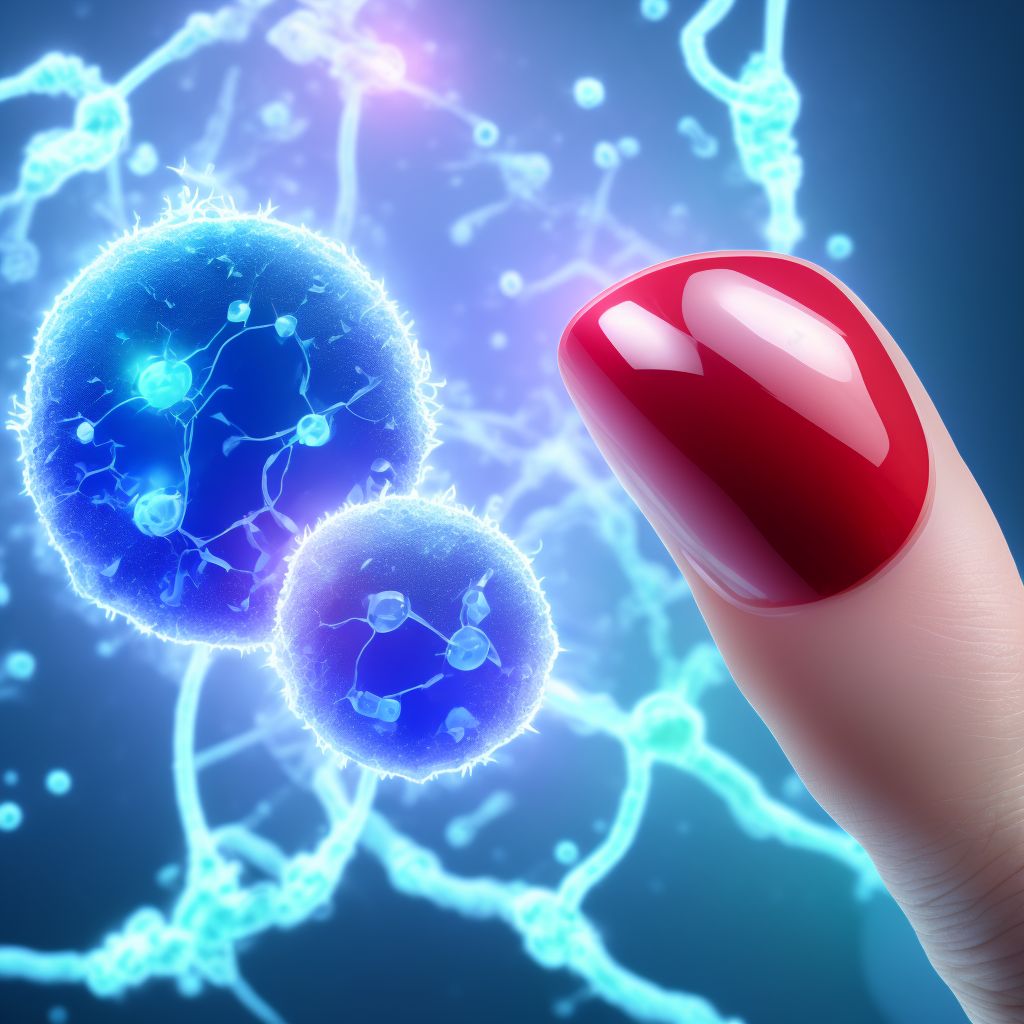 Burn of unspecified degree of single left finger (nail) except thumb, initial encounter digital illustration