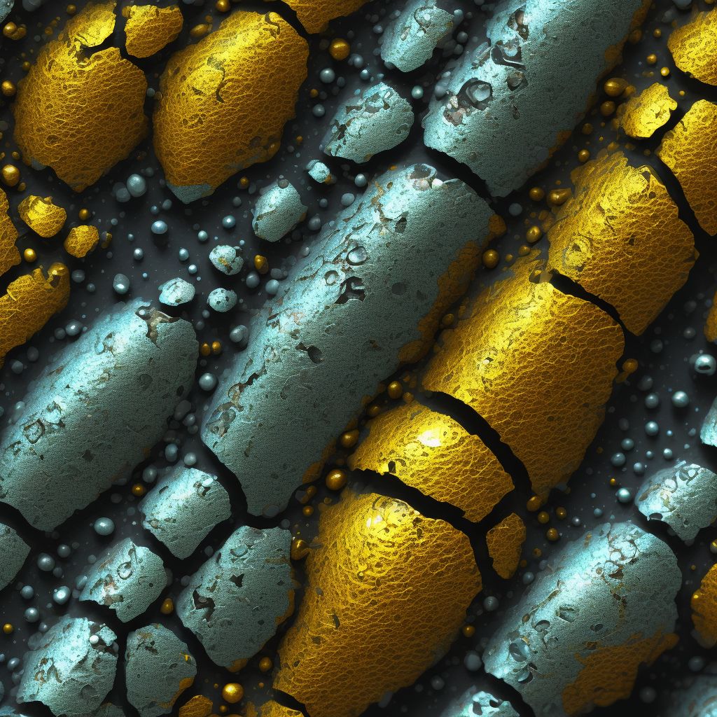 Corrosion of unspecified degree of multiple left fingers (nail), not including thumb, initial encounter digital illustration