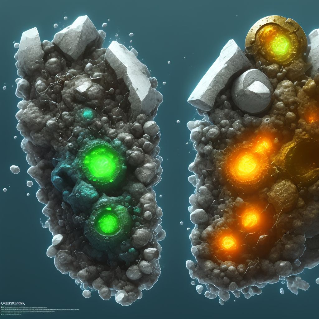 Corrosion of third degree of right thumb (nail), sequela digital illustration