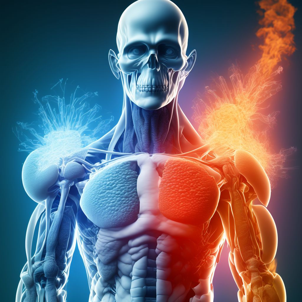 Burn of second degree of multiple sites of right lower limb, except ankle and foot, sequela digital illustration