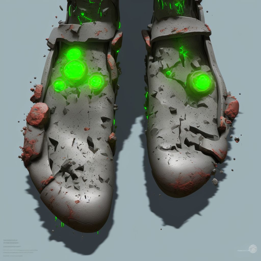 Corrosion of unspecified degree of unspecified site of left lower limb, except ankle and foot, initial encounter digital illustration