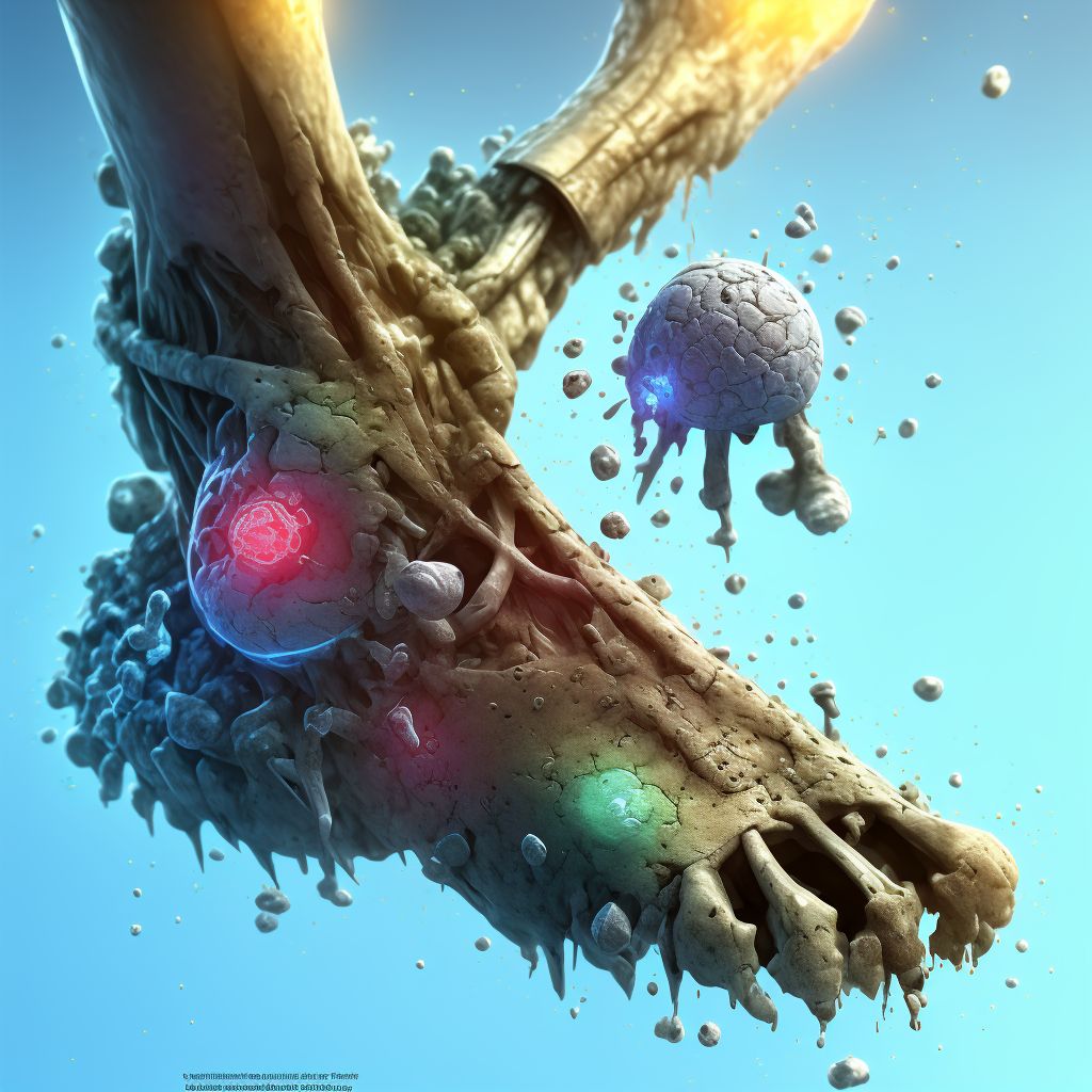 Corrosion of first degree of unspecified site of left lower limb, except ankle and foot, sequela digital illustration