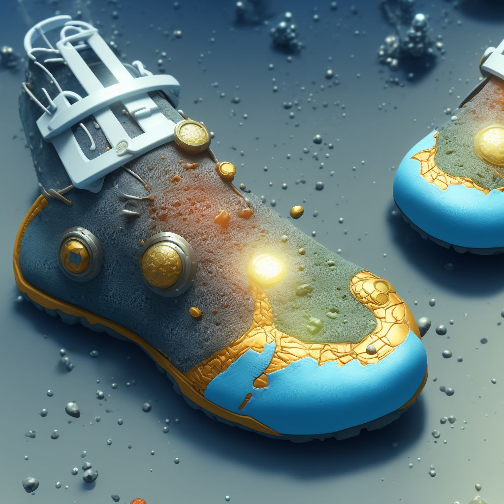 Corrosion of first degree of unspecified site of unspecified lower limb, except ankle and foot, sequela digital illustration