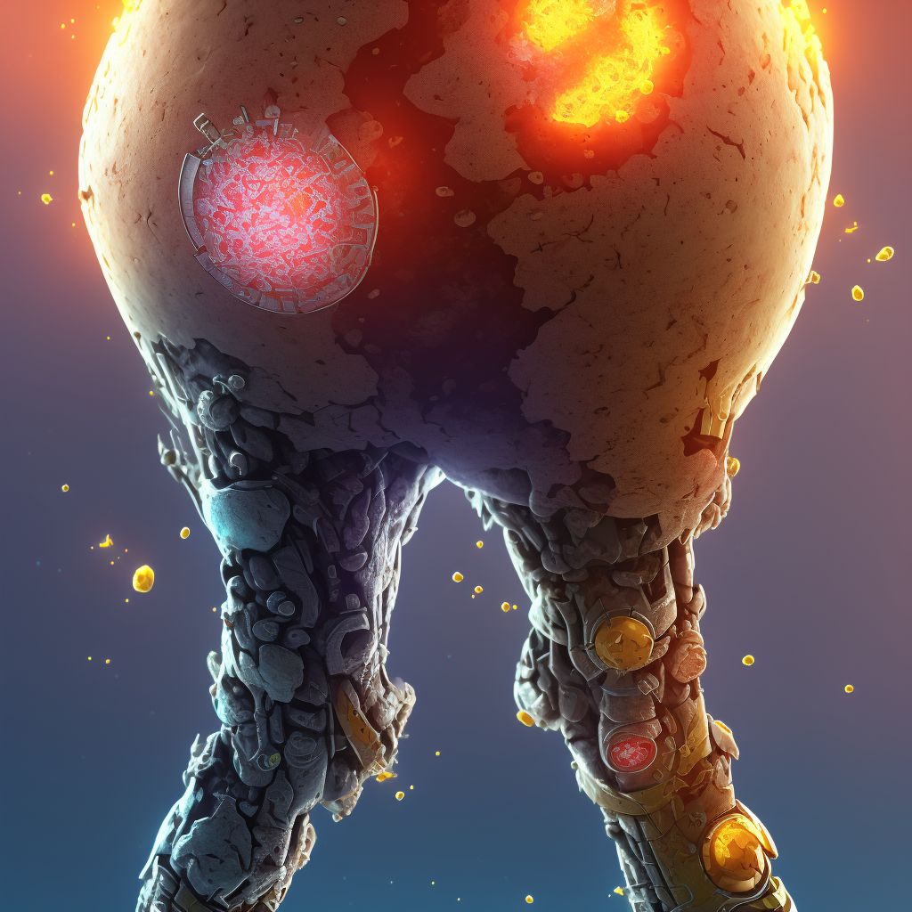 Corrosion of first degree of left lower leg, sequela digital illustration